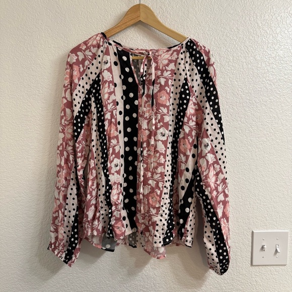 Andree By Unit Blouse Women’s Multicolor Floral Long Sleeve Size Large - Picture 1 of 4